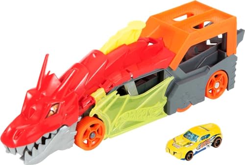 Hot Wheels Drachenwerfer, inkl. Auto, Mehrfarbig, einzigartig (Mattel GTK42) von Hot Wheels