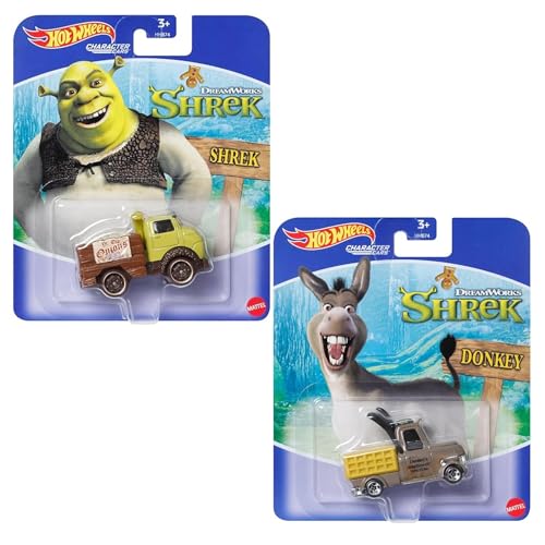 Hot Wheels DreamWorks Shrek Character Cars, 2-Pack Set, Shrek and Donkey Die-Cast Vehicles Hot Wheels DreamWorks Shrek Character Cars, 2-Pack Set, Shrek and Donkey Die-Cast Vehicles von Hot Wheels