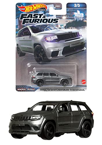 Hot Wheels FAST AND FURIOUS Die Cast Auto Modell Jeep Grand Cherokee TracHAWK Grau - Maßstab 1/64 Länge 7 cm HNW48 von Hot Wheels