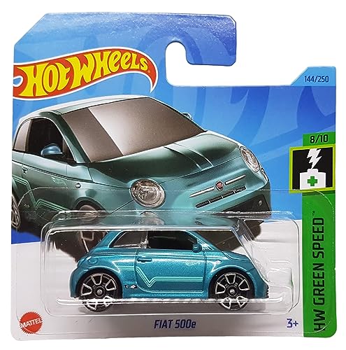 Hot Wheels - FIAT 500e - HW Green Speed 8/10 - HKH59 - Short Card - türkis metallic - Mattel 2023 von Hot Wheels