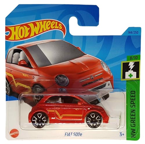 Hot Wheels - FIAT 500e - HW Green Speed 8/10 - HKK24 - Short Card - rot - Mattel 2023 von Hot Wheels