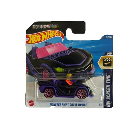 Hot Wheels Fahrzeug im Maßstab 1:64, zum Spielen oder Ausstellen, Auto-Kollektion, Geschenk für Kinder, Modell 2025, wählen Sie 1 Auto (HYX62, 3/250 Monster High Ghoul Mobile) von Hot Wheels
