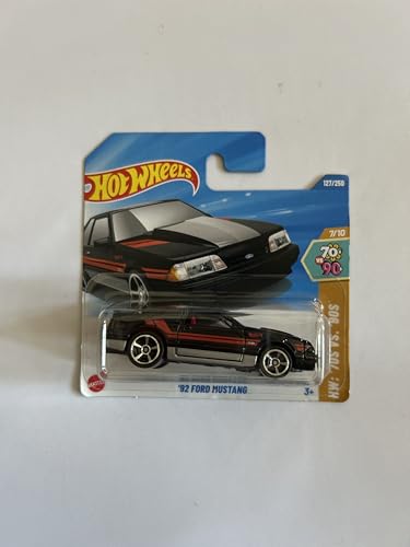 Hot Wheels Fahrzeug im Maßstab 1:64, zum Spielen oder Ausstellen, Auto-Kollektion, Geschenk für Kinder, Modell 2025, wählen Sie 1 Auto (HYY68, 127/250 '92 Ford Mustang) von Hot Wheels