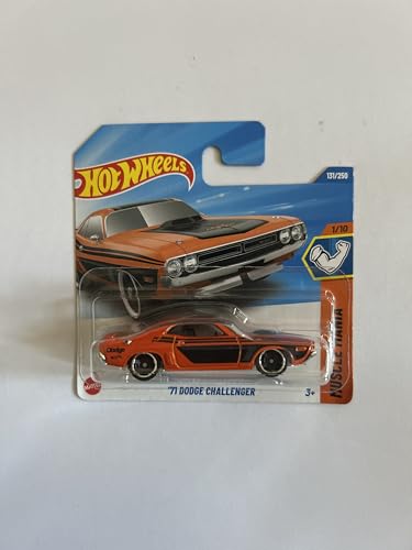 Hot Wheels Fahrzeug im Maßstab 1:64, zum Spielen oder Ausstellen, Auto-Kollektion, Geschenk für Kinder, Modell 2025, wählen Sie 1 Auto (HYY79, 131/250 '71 Dodge Challenger) von Hot Wheels
