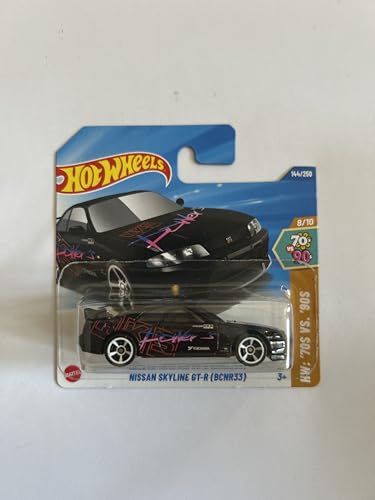 Hot Wheels Fahrzeug im Maßstab 1:64, zum Spielen oder Ausstellen, Auto-Kollektion, Geschenk für Kinder, Modell 2025, wählen Sie 1 Auto (HYY80, 144/250, Nissan Skyline GT-R (BCNR33)) von Hot Wheels
