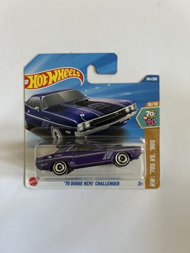 Hot Wheels Fahrzeug im Maßstab 1:64, zum Spielen oder Ausstellen, Auto-Kollektion, Geschenk für Kinder, Modell 2025, wählen Sie 1 Auto (HYY96, 164/250 '70 Dodge Hemi Challenger) von Hot Wheels