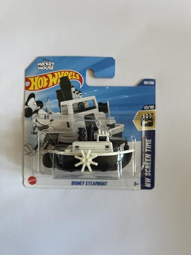 Hot Wheels Fahrzeug im Maßstab 1:64, zum Spielen oder Ausstellen, Auto-Kollektion, Geschenk für Kinder, Modell 2025, wählen Sie 1 Auto (HYY98, 166/250 Disney Steamboat) von Hot Wheels