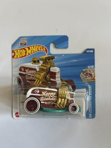 Hot Wheels Fahrzeug im Maßstab 1:64, zum Spielen oder Ausstellen, Auto-Kollektion, Geschenk für Kinder, Modell 2025, wählen Sie 1 Auto (JBC26, 143/250 Birthday Burner) von Hot Wheels