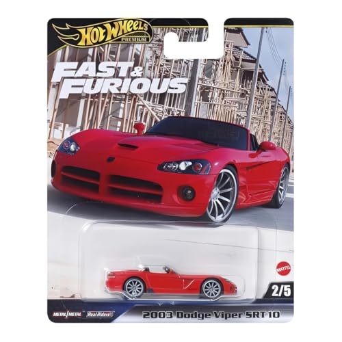 Hot Wheels Fast and Furious Auto 2003 DODGE VIPER SRT 10 Modell Die Cast Maßstab 1:64 - Länge 7 cm - JBL85 von Hot Wheels