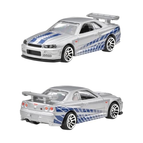 Hot Wheels Fast and Furious Brian O'Conner Auto Nissan Skyline GT-R (BNR34) Modell Die Cast Maßstab 1:64 - Länge 7cm - JBY31 von Hot Wheels