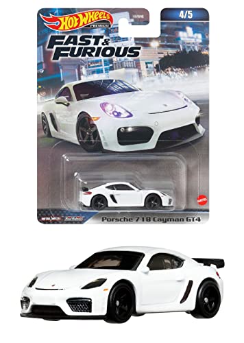 Hot Wheels Fast and Furious Die Cast Car Model 718 Cayman GT4, Maßstab 1:64, 6 cm, HKD20 von Hot Wheels