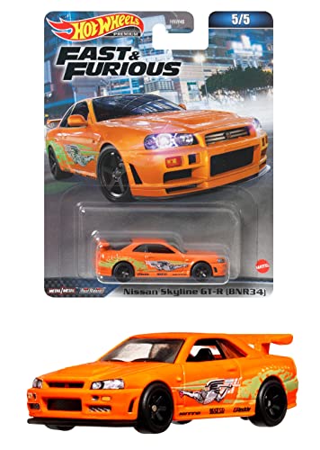 Hot Wheels Fast and Furious DieCast Modellauto Nissan Skyline GT-R BNR34 – Maßstab 1/64, Länge 7 cm HKD21 von Hot Wheels