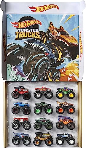 Hot Wheels GGC61 - Monster Trucks Ultimatives Chaos Die-Cast-Fahrzeuge im Maßstab 1:64 12er-Pack, Spielzeug für Kinder ab 3 Jahren von Hot Wheels