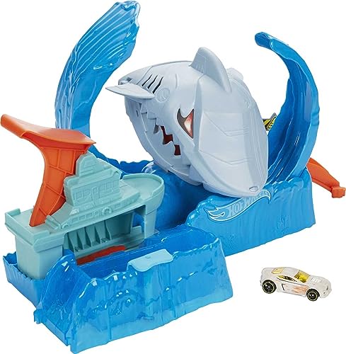 Hot Wheels GJL12 - Robo-Hai-Angriff Spielset mit 1 Hot Wheels Fahrzeug mit Farbwechsel Effekt, Spielzeug Autorennbahn ab ab 5 Jahren Hot Wheels GJL12 - Robo-Hai-Angriff Spielset mit 1 Hot Wheels Fahrzeug mit Farbwechsel Effekt, Spielzeug Autorennbahn ab ab 5 Jahren von Hot Wheels