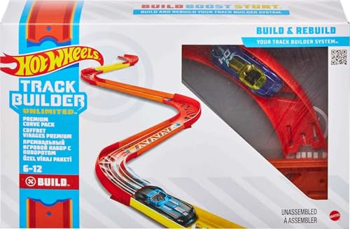 Hot Wheels GLC88 - Track Builder Unlimited Vielseitiges Kurven Set Zubehörteile, Spielzeug Autorennbahn ab 6 Jahren von Hot Wheels