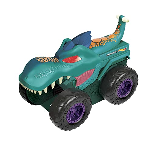Hot Wheels Monstertruck Mega Wrex, 'frisst und verdaut' Hot Wheel Autos, mit Beleuchtung und Geräuschen, Auto Spielzeug, Spielzeug ab 4 Jahre, GYL13 von Hot Wheels