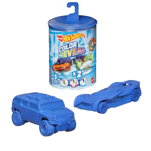 Hot Wheels GYP13 - 2er-Pack Fahrzeuge (Maßstab 1:64), Farbwechseleffekt & Überraschungseffekt, Transformation mit kaltem und heißem Wasser (Verpackung kann variieren) von Hot Wheels