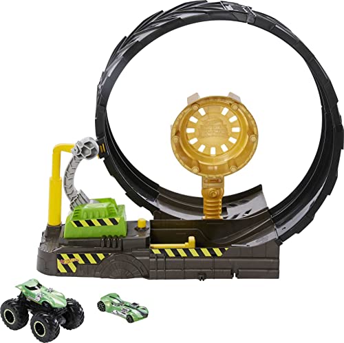 Hot Wheels HBH70 - Monster Trucks Looping-Challenge Spielset mit 1 Monster Truck und 1 Fahrzeug im Maßstab 1:64, Spielzeug Autorennbahn für Kinder von 4 bis 8 Jahre von Hot Wheels