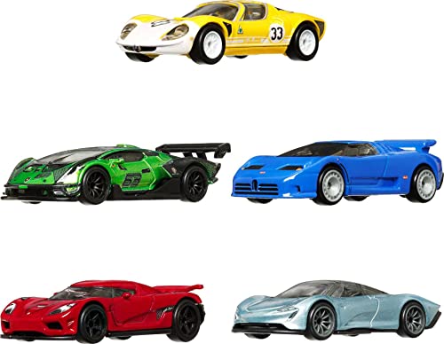 Hot Wheels HFF42 - Premium Car Culture Speed Machines 5er-Pack Spielzeugautos, Vollmetallkarosserie, Real Riders Reifen, Sportwagen im Maßstab 1:64, Spielzeugautos für Kinder ab 3 Jahren Hot Wheels HFF42 - Premium Car Culture Speed Machines 5er-Pack Spielzeugautos, Vollmetallkarosserie, Real Riders Reifen, Sportwagen im Maßstab 1:64, Spielzeugautos für Kinder ab 3 Jahren von Hot Wheels