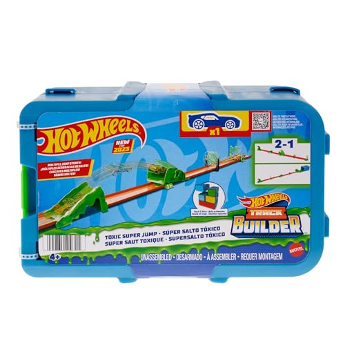 Hot Wheels Track Builder - Giftiger Super-Sprung Trackset mit Rampe, Flippern, Auto, Box und viele Baumöglichkeiten, für Kinder ab 4 Jahren, HKX47 von Hot Wheels