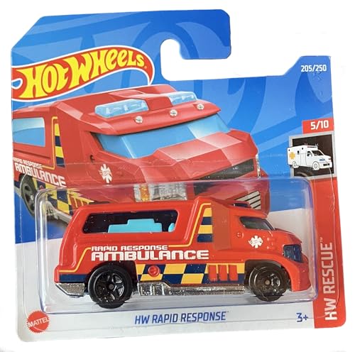 Hot Wheels - HW Rapid Response - HW Rescue 5/10 - HCW35 - Short Card - Ambulance - Mattel 2022-1:64 Hot Wheels - HW Rapid Response - HW Rescue 5/10 - HCW35 - Short Card - Ambulance - Mattel 2022-1:64 von Hot Wheels