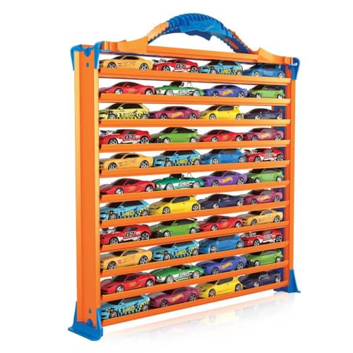 Hot Wheels Rack N' Track Aufbewahrung für 44 Autos oder anderes Spielzeug – Schaukasten, Setzkasten, Sammelkoffer, Sammelbox, mehrfarbig, Autos sind nicht enthalten. (HWCC9) von Hot Wheels