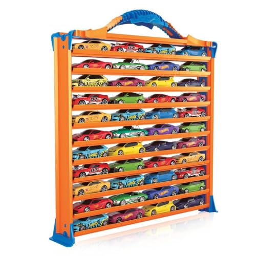 Hot Wheels Rack N' Track Aufbewahrung für 44 Autos oder anderes Spielzeug – Schaukasten, Setzkasten, Sammelkoffer, Sammelbox, Mehrfarbig, Autos sind Nicht enthalten. (HWCC9) von Hot Wheels