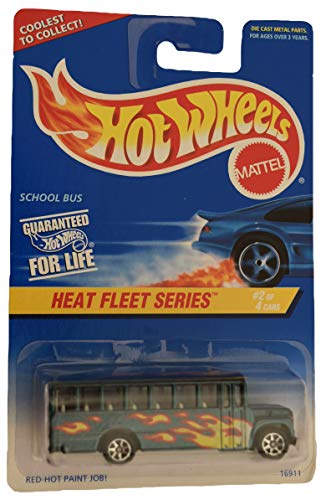 Hot Wheels Heat Fleet Serie 2 von 4 Autos Schulbus [7 Speichenräder] Grün Coolest zum Sammeln von Hot Wheels