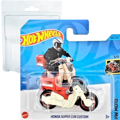 Hot Wheels Honda Super Cub Custom HW Moto 5/5 (160/250) HKG43 Short Card Mattel 2023 + Blister & Card Protector Pack Friki Monkey von Hot Wheels