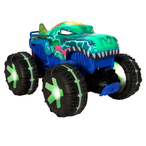 Hot Wheels Monster Trucks Spielzeugtruck, übergroßer Mega-Wrex Alive im Maßstab 1:15 mit Fernbedienung, 3 ferngesteuerte Spielmodi mit interaktiven Lichtern und Geräuschen, JBD90 von Hot Wheels