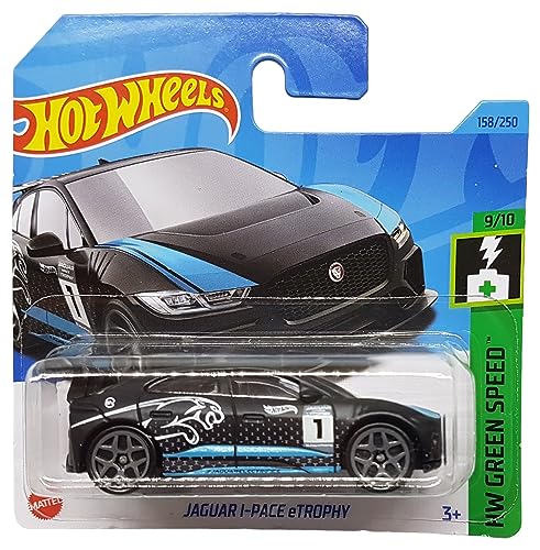 Hot Wheels - Jaguar I-Pace eTrophy - HW Green Speed 9/10 - HKH60 - Short Card - schwarz - Mattel 2023 von Hot Wheels