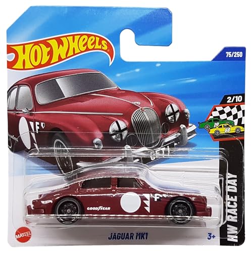 Hot Wheels - Jaguar MK1 - HW Race Day 2/10 - HYX19 - Short Card - Good Year - dunkelrot - Mattel 2025-1:64 von Hot Wheels