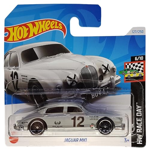 Hot Wheels - Jaguar MK1 - HW Race Day 6/10 - HRY80 - Short Card - Castrol - Grant Williams - grau - Mattel 2024-1:64 von Hot Wheels