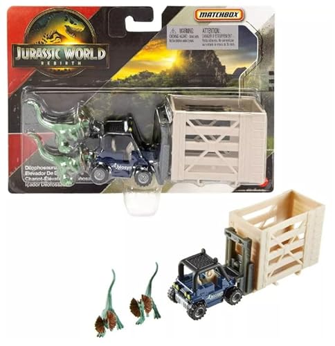 Hot Wheels Jurassic World Rebirth, Dinosaurier Sammelfahrzeug und Figur (Dilophosaurus Lifter) von Hot Wheels