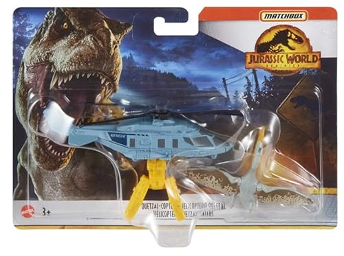 Hot Wheels Jurassic World Rebirth, Dinosaurier Sammelfahrzeug und Figur (Quetzal-Copter Quetzalcoatus) von Hot Wheels