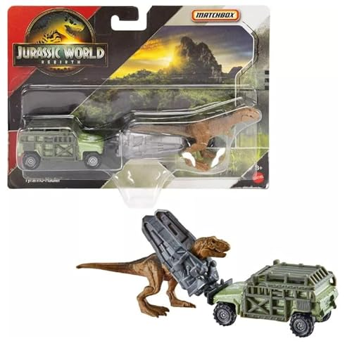 Hot Wheels Jurassic World Rebirth, Dinosaurier Sammelfahrzeug und Figur (Tyranno-Hauler Tyrannosaurus Rex) von Hot Wheels