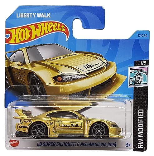 Hot Wheels - LB Super Silhouette Nissan Silvia [S15] - HW Modified 1/5 - HKK47 - Short Card - Liberty Walk LBWK - Gold metallic - Mattel 2023 von Hot Wheels
