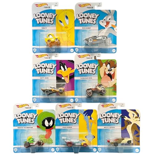 Hot Wheels Looney Tunes Character Cars Komplettset mit 7 Druckguss-Fahrzeugen von HKV23-956D Release Hot Wheels Looney Tunes Character Cars Komplettset mit 7 Druckguss-Fahrzeugen von HKV23-956D Release von Hot Wheels