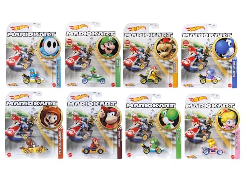 Hot Wheels Mario Kart Die-Cast Character Cars Collection, 8er-Pack Set, Nintendo Gaming Charaktere GBG25-957J Hot Wheels Mario Kart Die-Cast Character Cars Collection, 8er-Pack Set, Nintendo Gaming Charaktere GBG25-957J von Hot Wheels