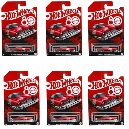 Hot Wheels Mattel Dream Mobile 80th Anniversary Collector's Edition 6-Pack Retro‑Futuristic 1:64 Die‑Cast Cars Ages 3+ von Hot Wheels