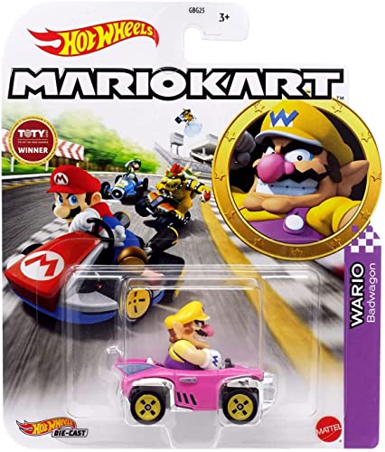 Hot Wheels Mattel Mario Kart Mod Wario Badwagon Maßstab 1:64, Mehrfarbig (GRN22) von Hot Wheels