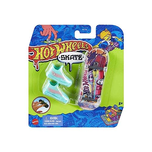 Hot Wheels Mattel Mini-Monopatin, inkl. Schuhe, Verschiedene Modelle, Mehrfarbig (HNG24) von Hot Wheels