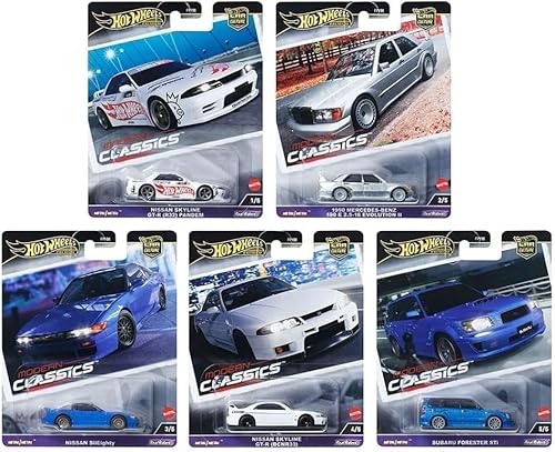 Hot Wheels Modern Classics FPY86-961E Die-Cast Cars Set 5-Pack Nissan Skyline GTR Mercedes-Benz 190E Subaru Forester STI Limited Edition Hot Wheels Modern Classics FPY86-961E Die-Cast Cars Set 5-Pack Nissan Skyline GTR Mercedes-Benz 190E Subaru Forester STI Limited Edition von Hot Wheels