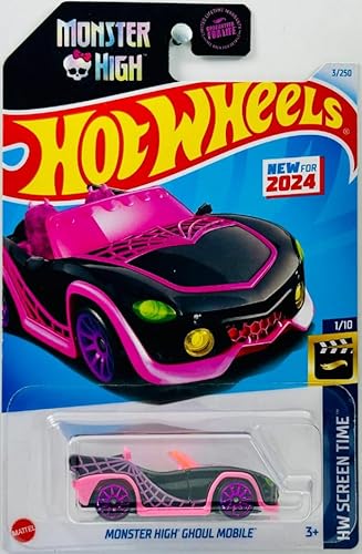 Hot Wheels Monster High Ghoul Mobile (schwarz), Maßstab 1:64, HW Bildschirmzeit 1/10 von Hot Wheels