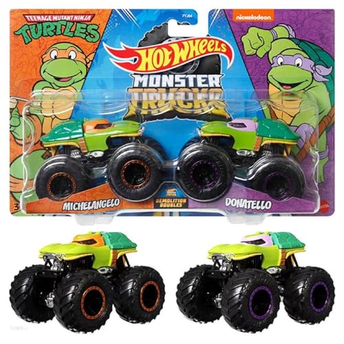Hot Wheels Monster Trucks 1:64 Pack of 2 Michelangelo & Donatello Hot Wheels Monster Trucks 1:64 Pack of 2 Michelangelo & Donatello von Hot Wheels