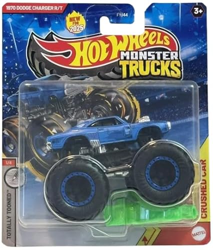Hot Wheels Monster Trucks 1970 Dodge Charger R/T Totally Tooned 1/4, Neu für 2025 von Hot Wheels