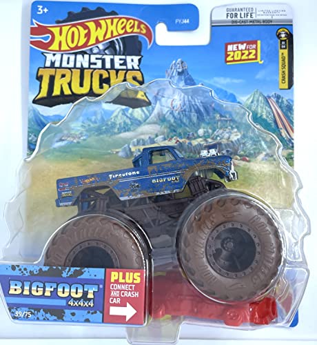 Hot Wheels - Monster Trucks 2022 - Bigfoot [Blau] 39/75 - Connect and Crash Car von Hot Wheels