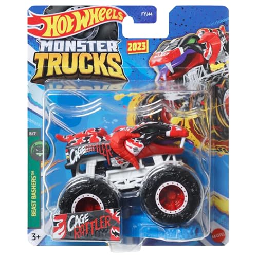 Hot Wheels Monster Trucks 2023 Maßstab 1:64 (Cage Rattler 6/7 Beast Bashers) von Hot Wheels