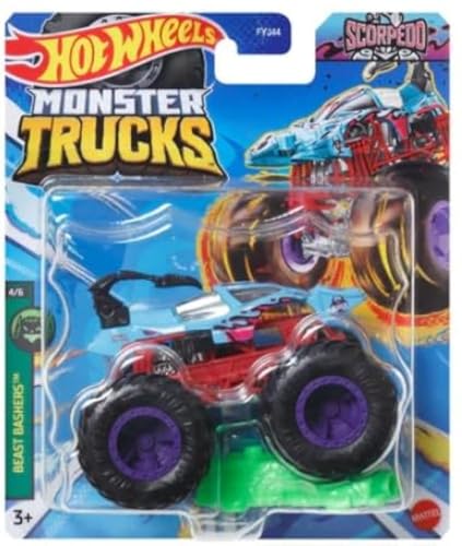 Hot Wheels Monster Trucks 2024 Maßstab 1:64 (Blue Scorpedo 4/6 Beast Bashers) von Hot Wheels