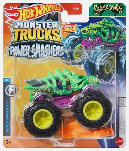 Hot Wheels Monster Trucks 2024 Maßstab 1:64 (Power Smashers Skelesaurus 1/7) von Hot Wheels